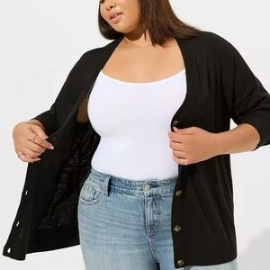 EUC Torrid 0 Women's Black Cardigan Sweater
